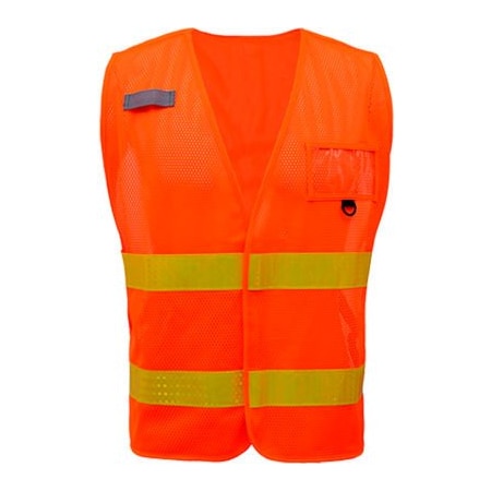 Gss Safety GSS Safety Incident Command Vest- Orange Vest w/Lime Prismatic Tape-One size Fits All 3112